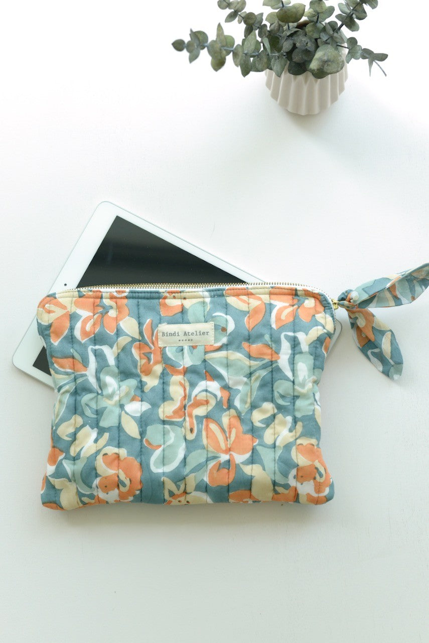 Pochette plate / Ipad - Zinnia Azur