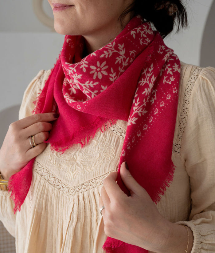 Foulard en laine - Karma Pink