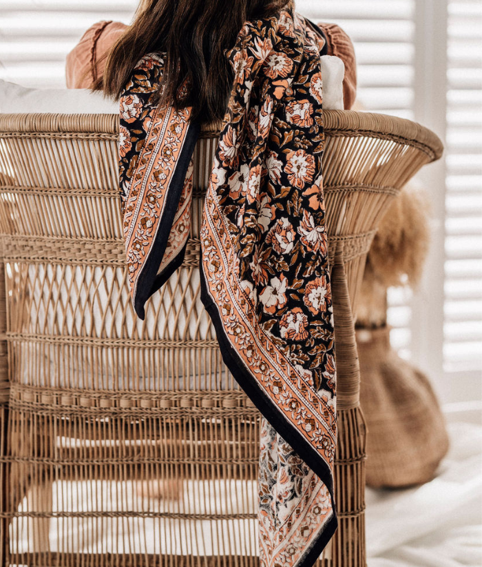 Grand foulard indien - Salvador Reglisse