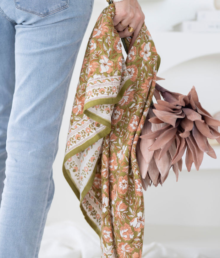 Grand foulard indien - Salvador Verveine