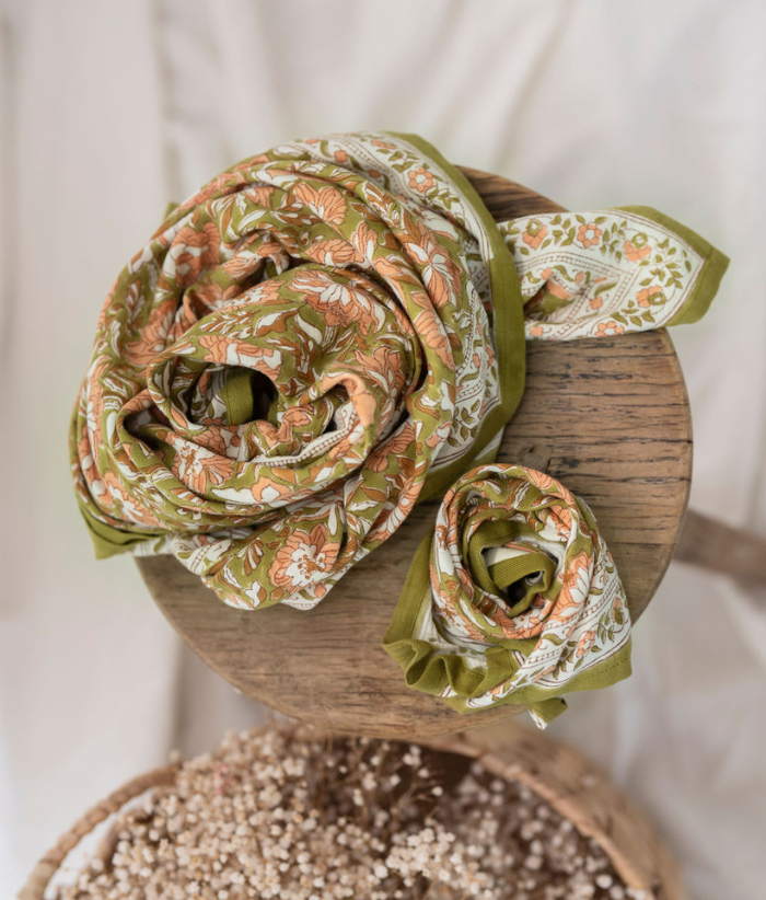 Grand foulard indien - Salvador Verveine