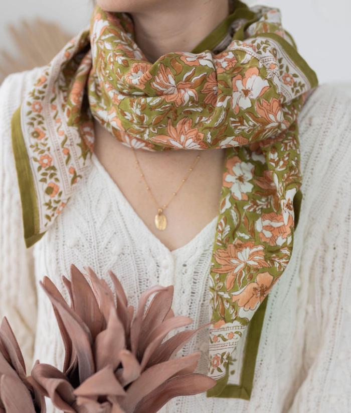 Grand foulard indien - Salvador Verveine