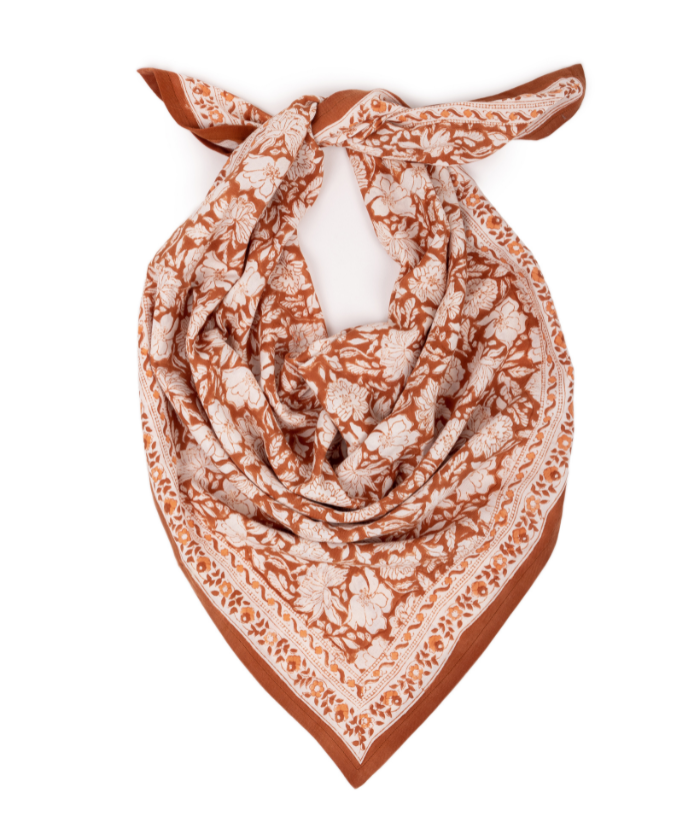 Grand foulard indien - Salvador Terracotta