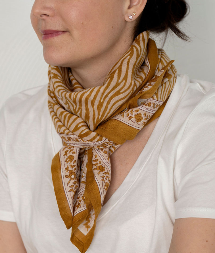 Grand foulard - Zebra Havane