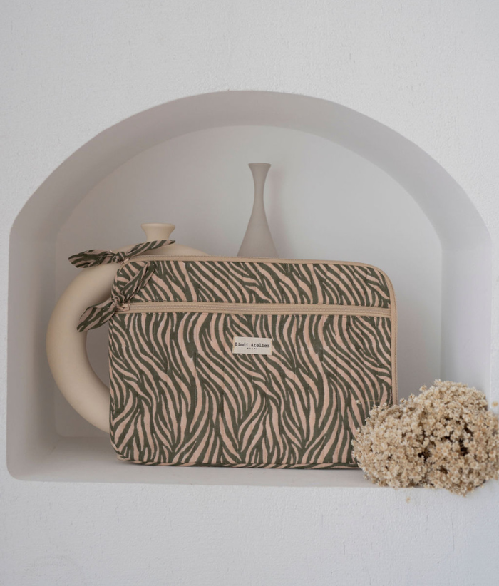 Pochette d'ordinateur - Zebra Khaki