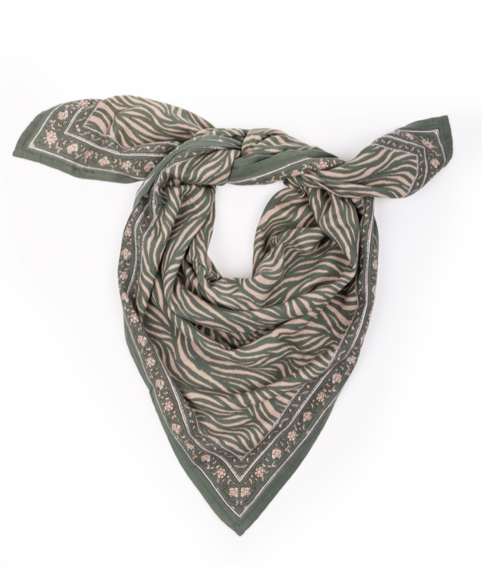 Grand foulard - Zebra Khaki