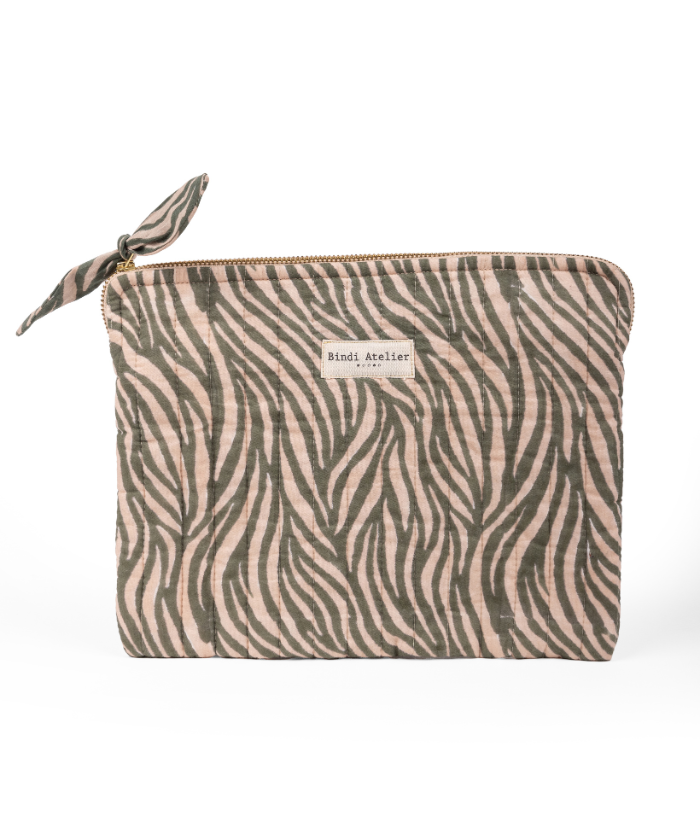 Pochette plate / Ipad - Zebra Khaki