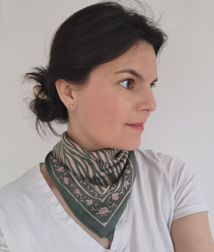 Petit foulard - Zebra Khaki