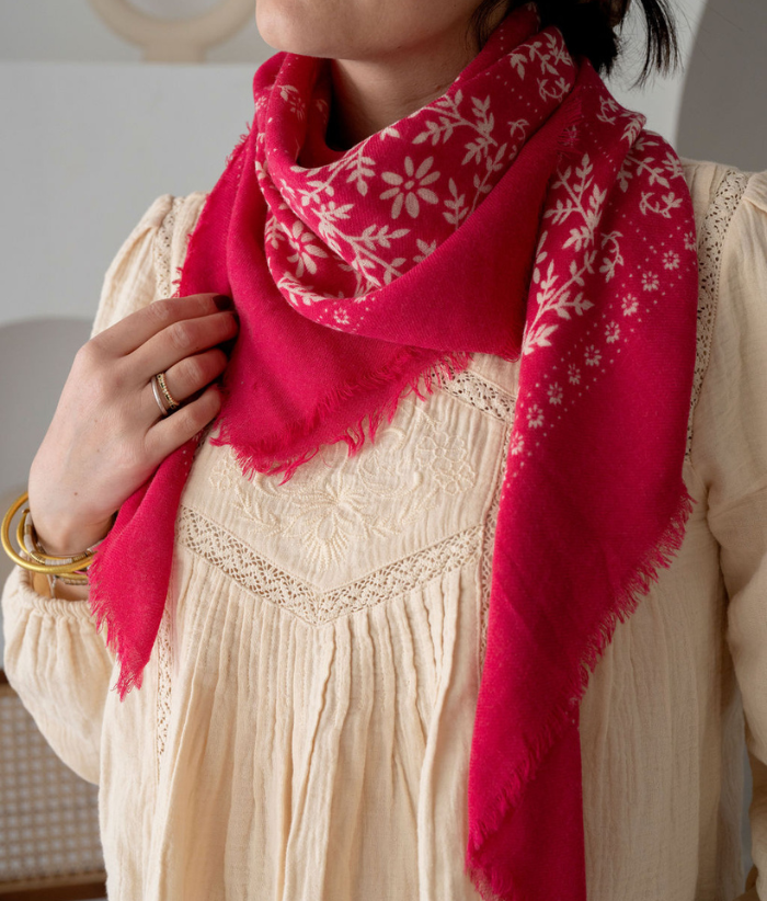 Foulard en laine - Karma Pink