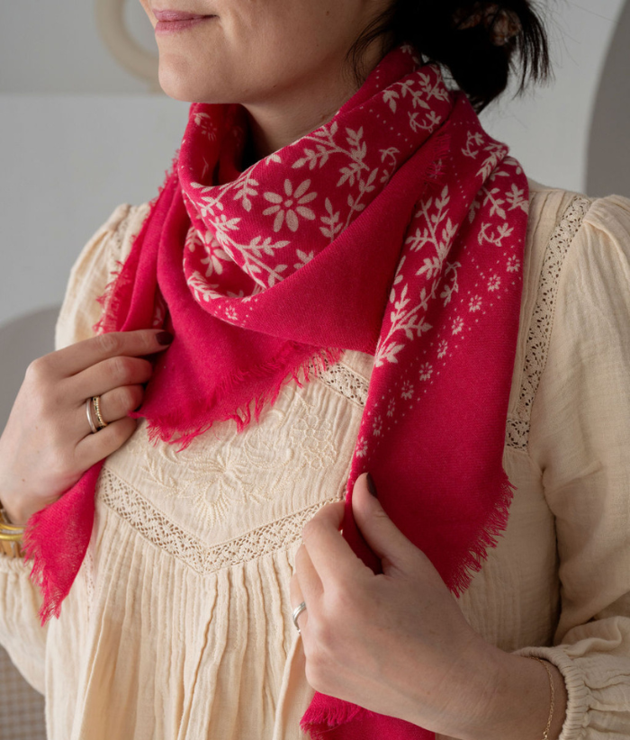 Foulard en laine - Karma Pink