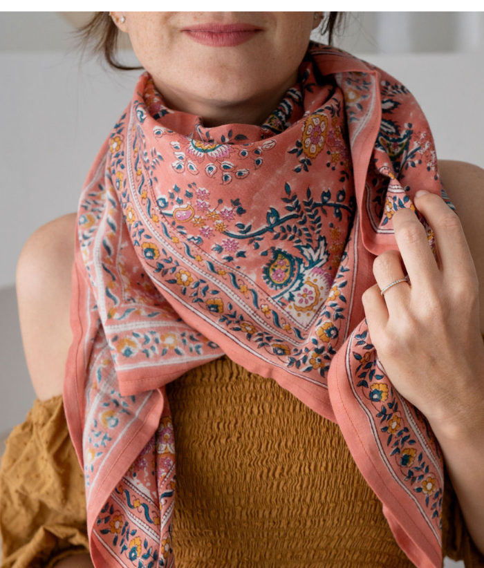 Grand foulard indien - Capri Pêche