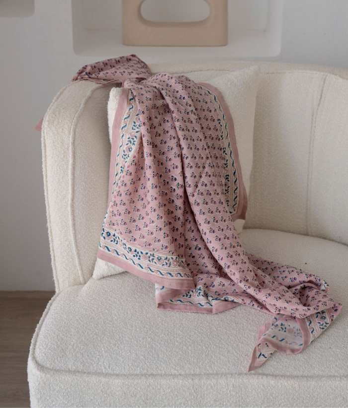 Grand foulard indien - Aarti Lilas