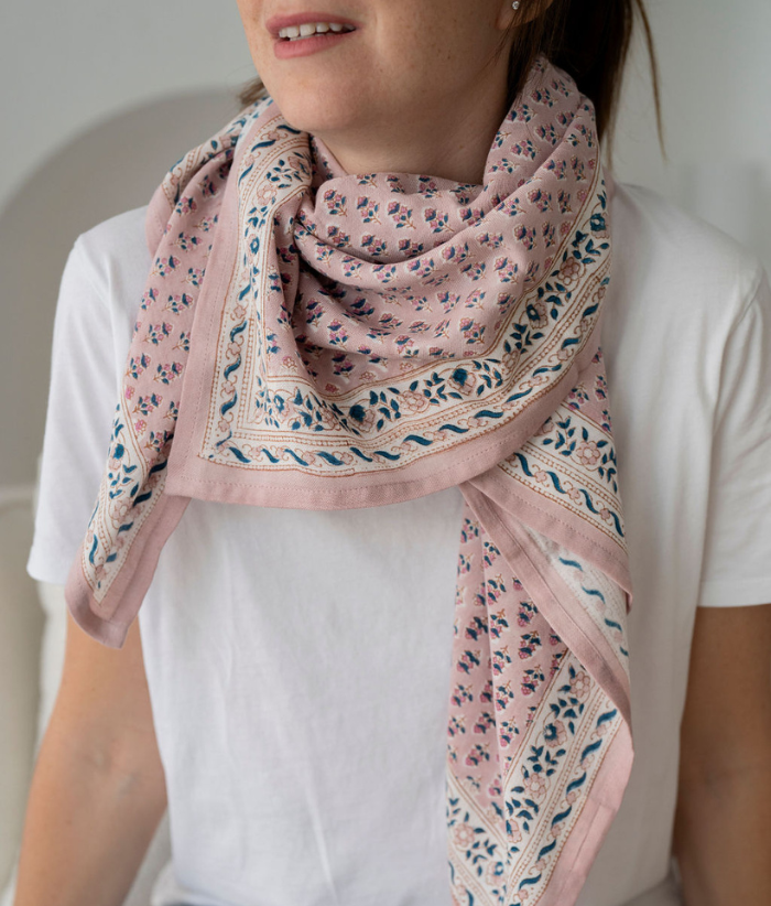 Grand foulard indien - Aarti Lilas