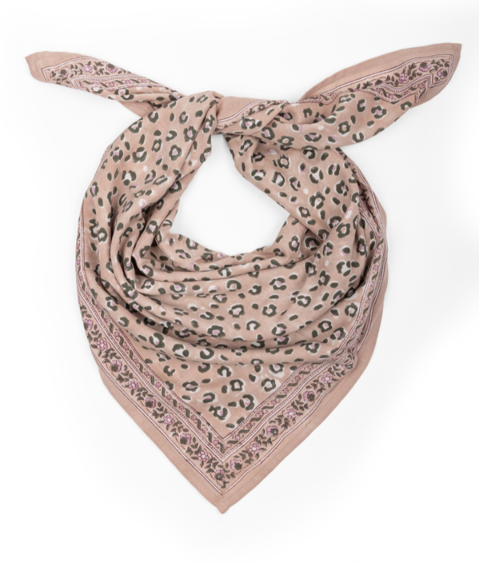Grand foulard léopard - Bengal Nougat