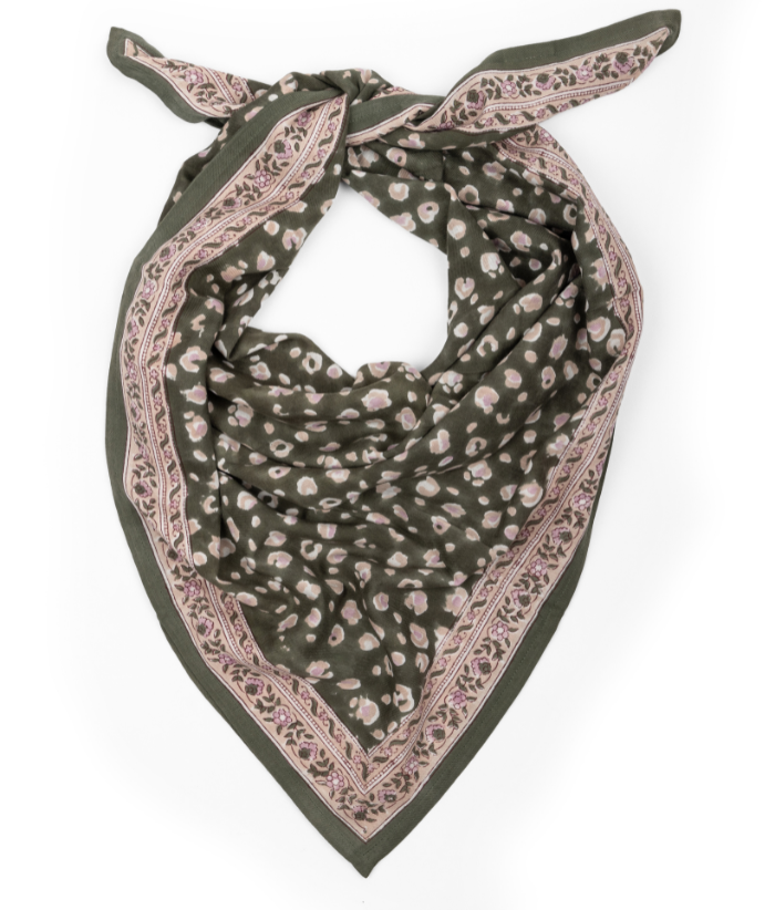 Grand foulard léopard - Bengal Khaki