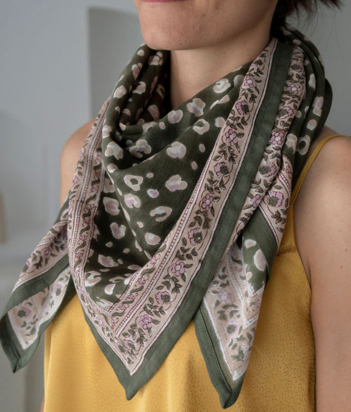 Grand foulard léopard - Bengal Khaki