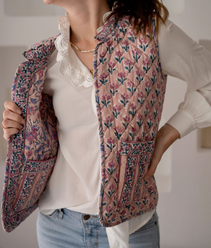 Veste sans manches matelassée Stella - Lilas