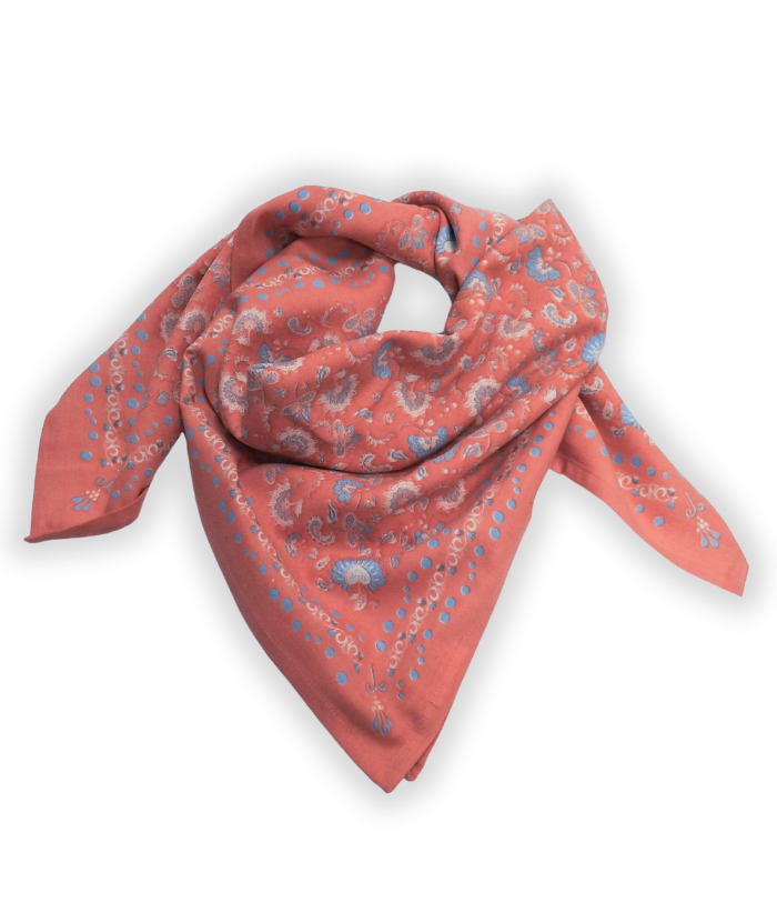 Grand foulard - Amour Corail