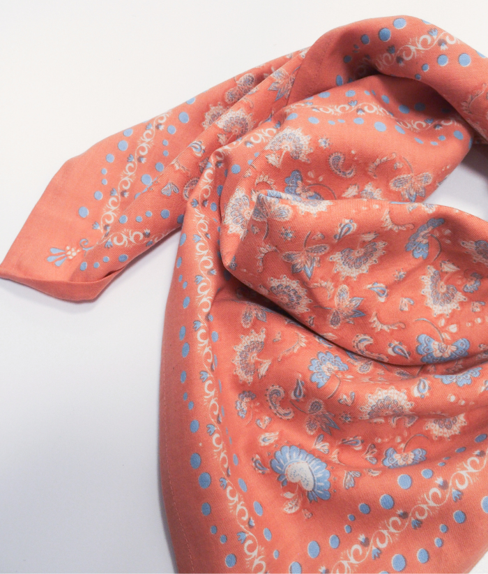 Grand foulard - Amour Corail