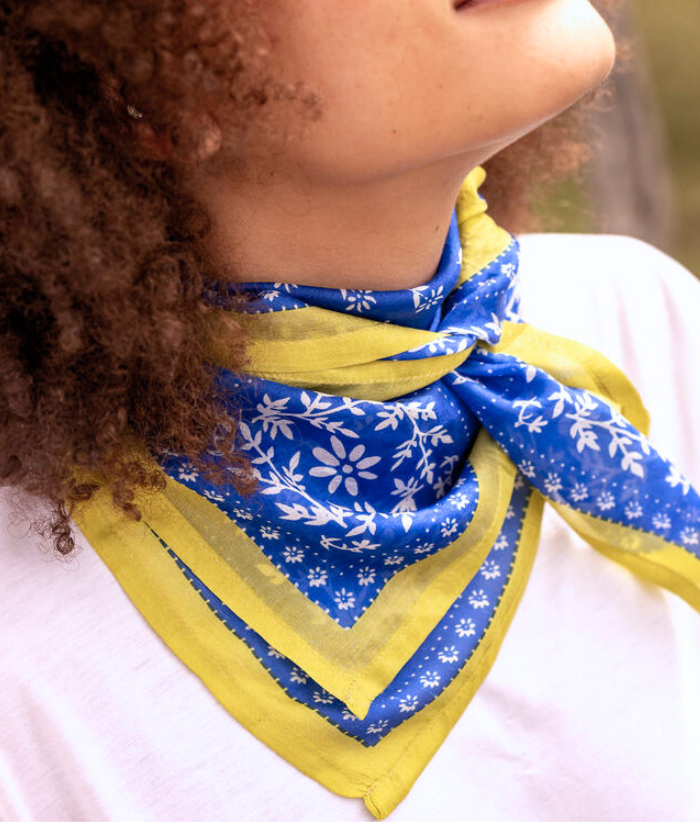 Foulard en soie - Karma Azur