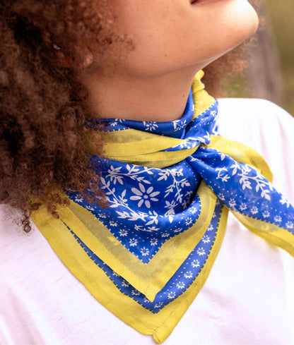 Foulard en soie - Karma Azur