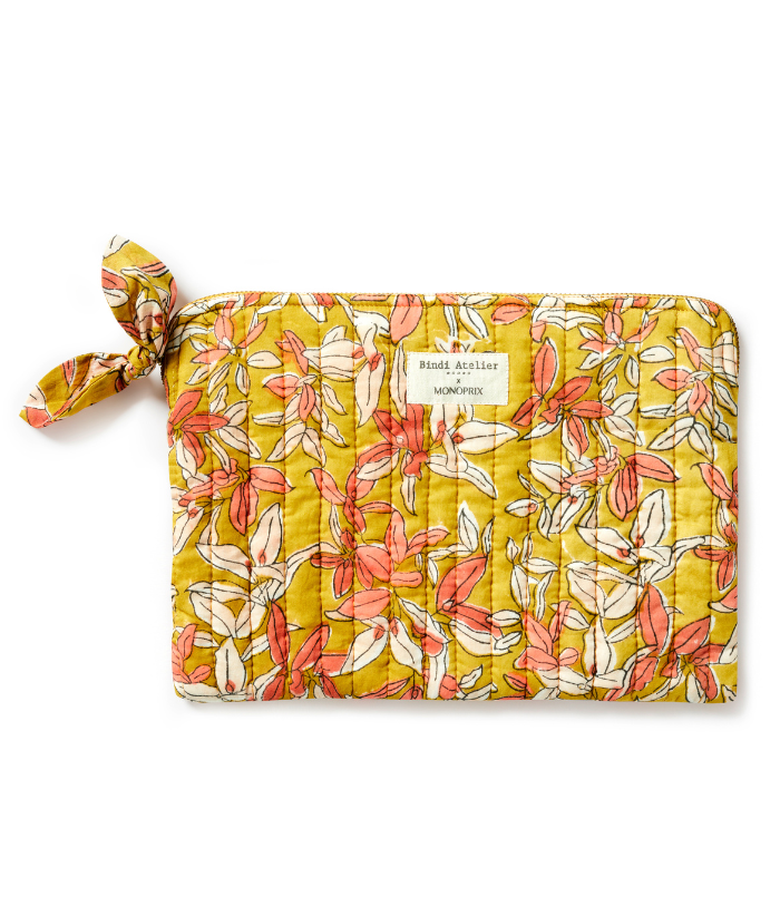 Pochette plate Bahia Safran - Bindi Atelier x Monoprix