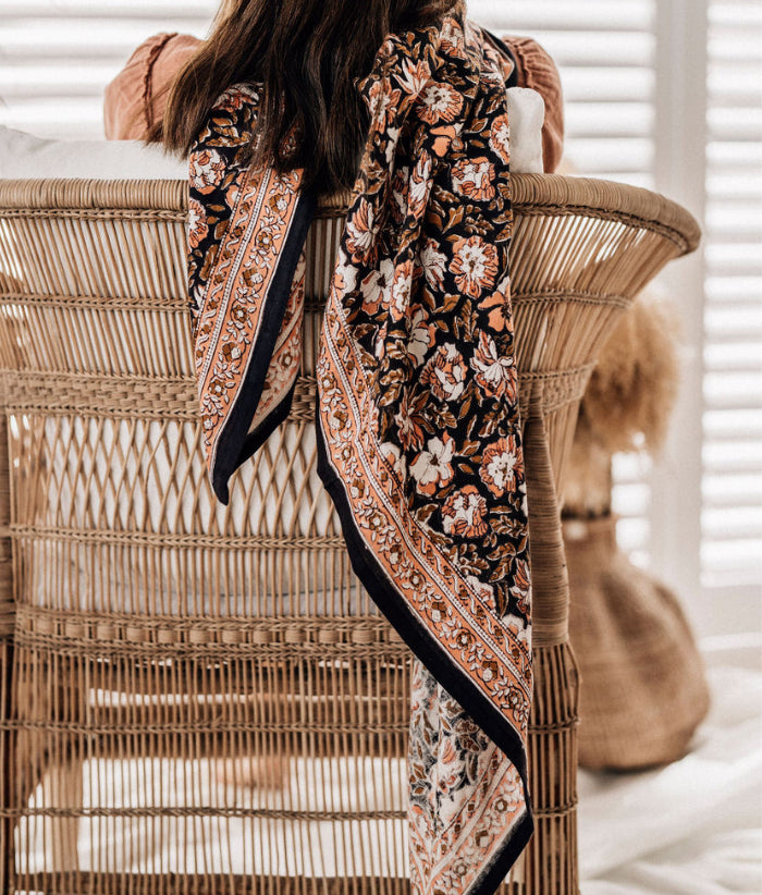 Grand foulard indien - Salvador Reglisse