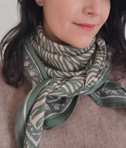 Grand foulard - Zebra Khaki