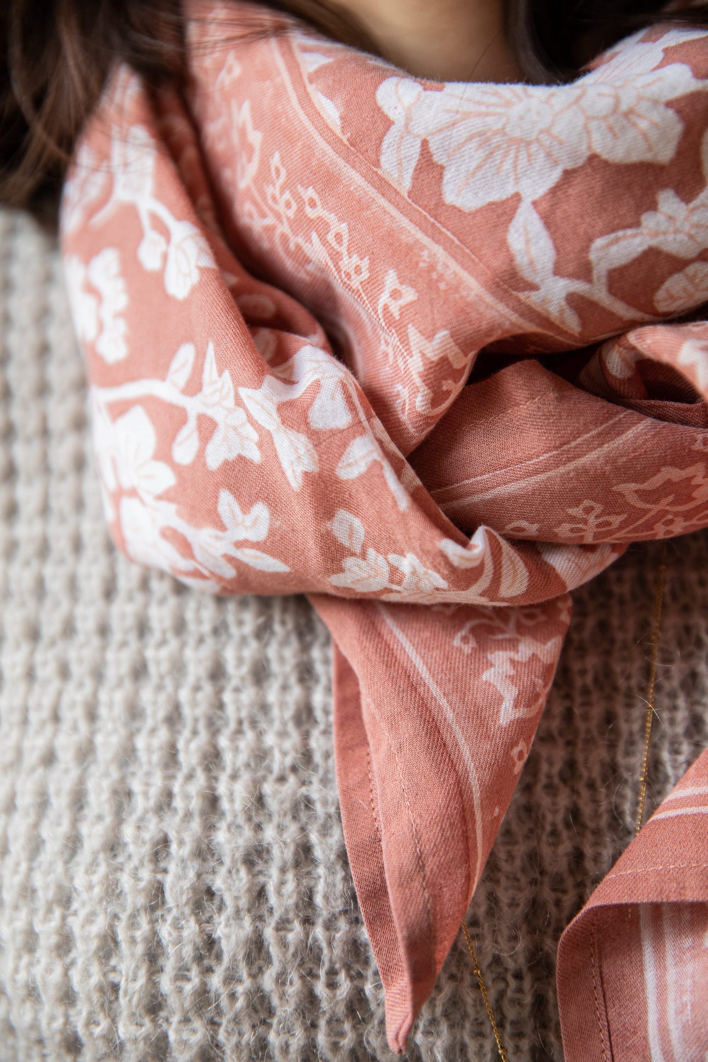 Grand foulard - Nidhi Terracotta