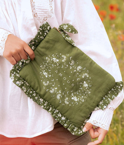 Pochette à volants - Amour Khaki