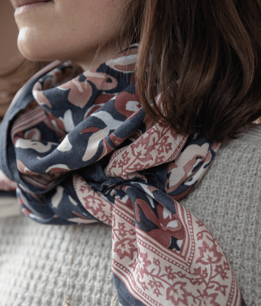 Grand foulard - Zinnia Minuit