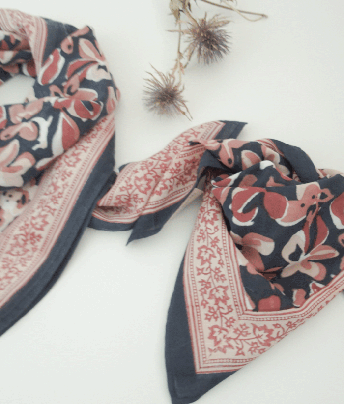 Petit foulard - Zinnia Minuit