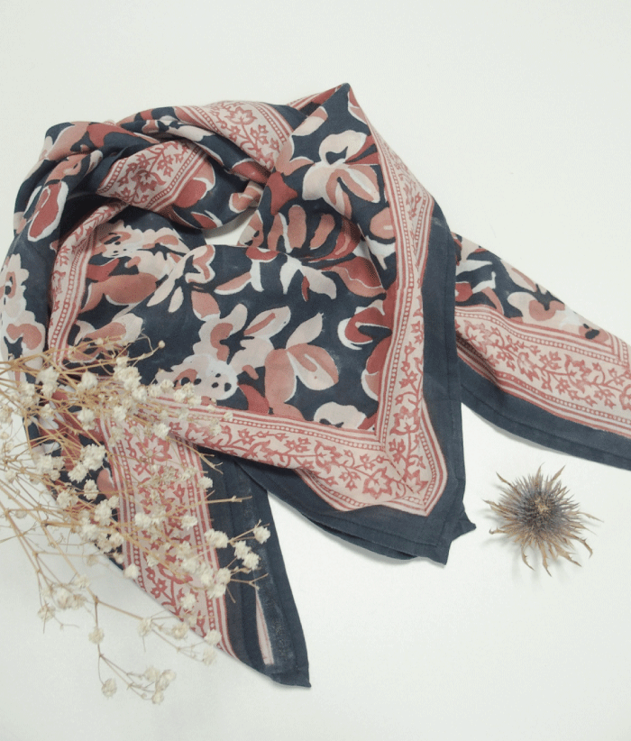 Petit foulard - Zinnia Minuit