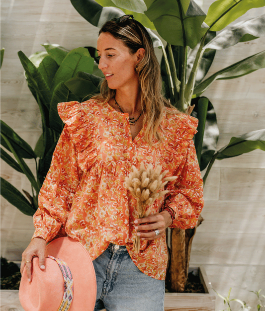 Blouse Lena - Zinnia Tangerine