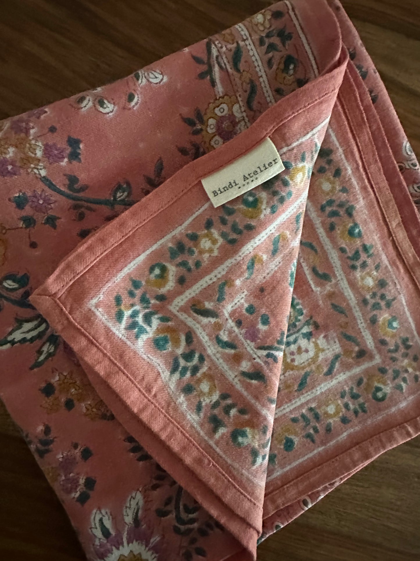 grand foulard Indien capri peche