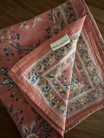 grand foulard Indien capri peche