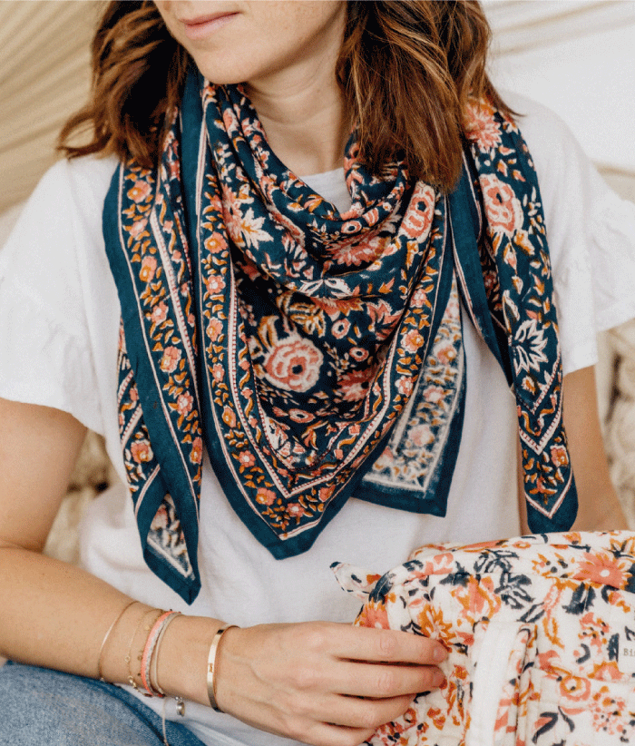 Grand foulard indien - Goa Lagon