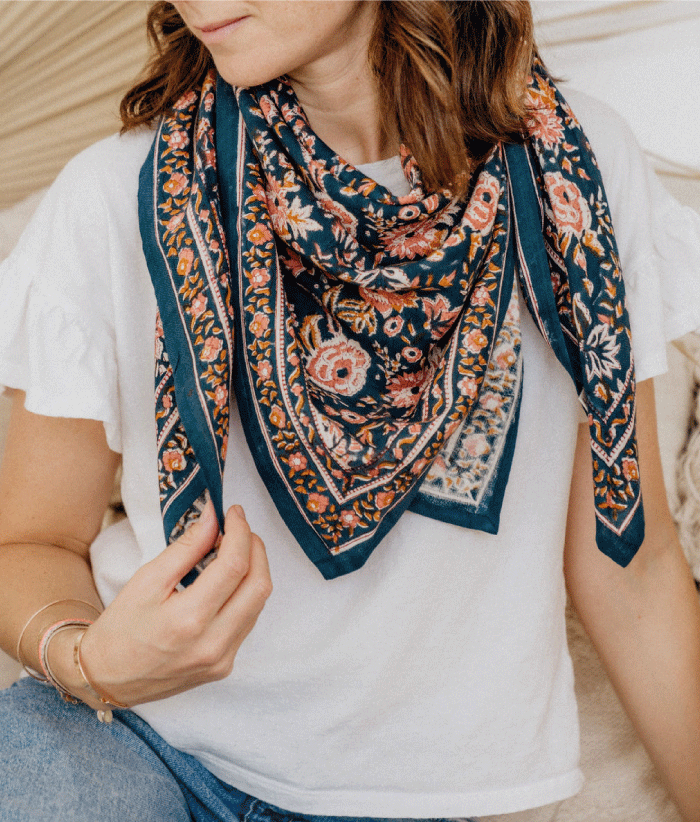 Grand foulard indien - Goa Lagon