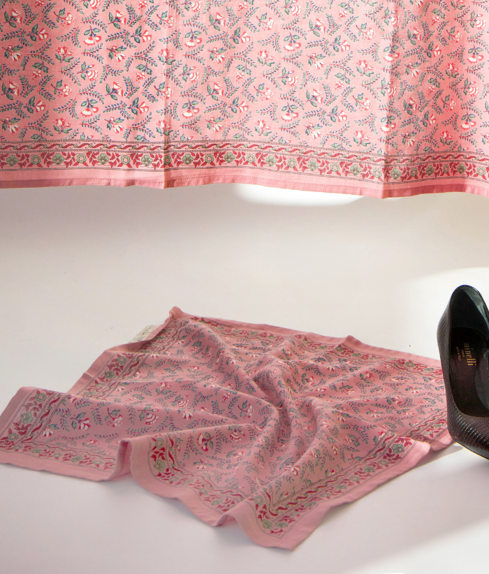 Petit foulard - Flora Framboise