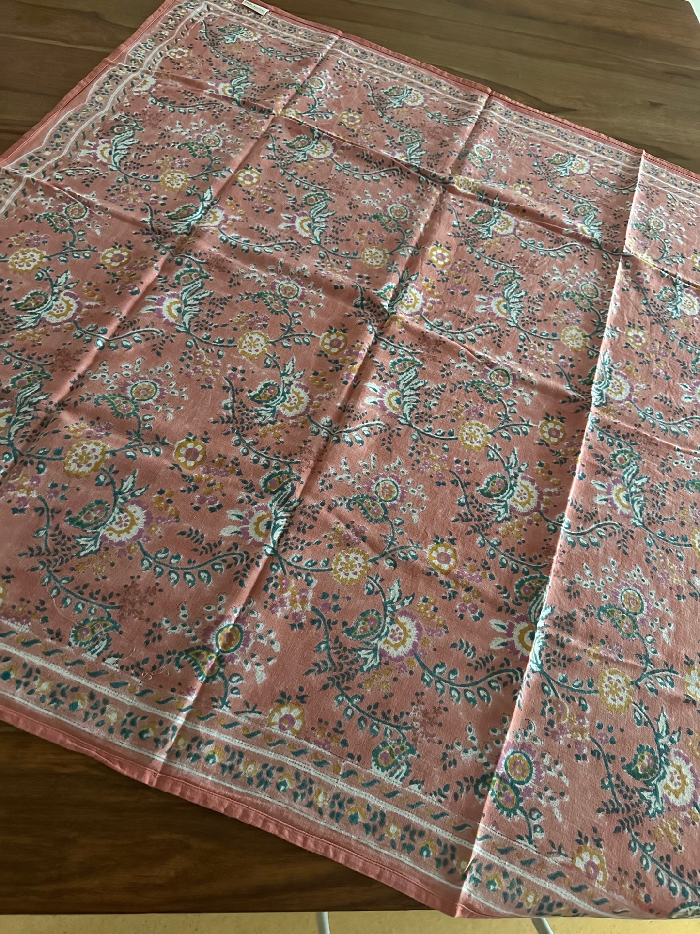 grand foulard Indien capri peche