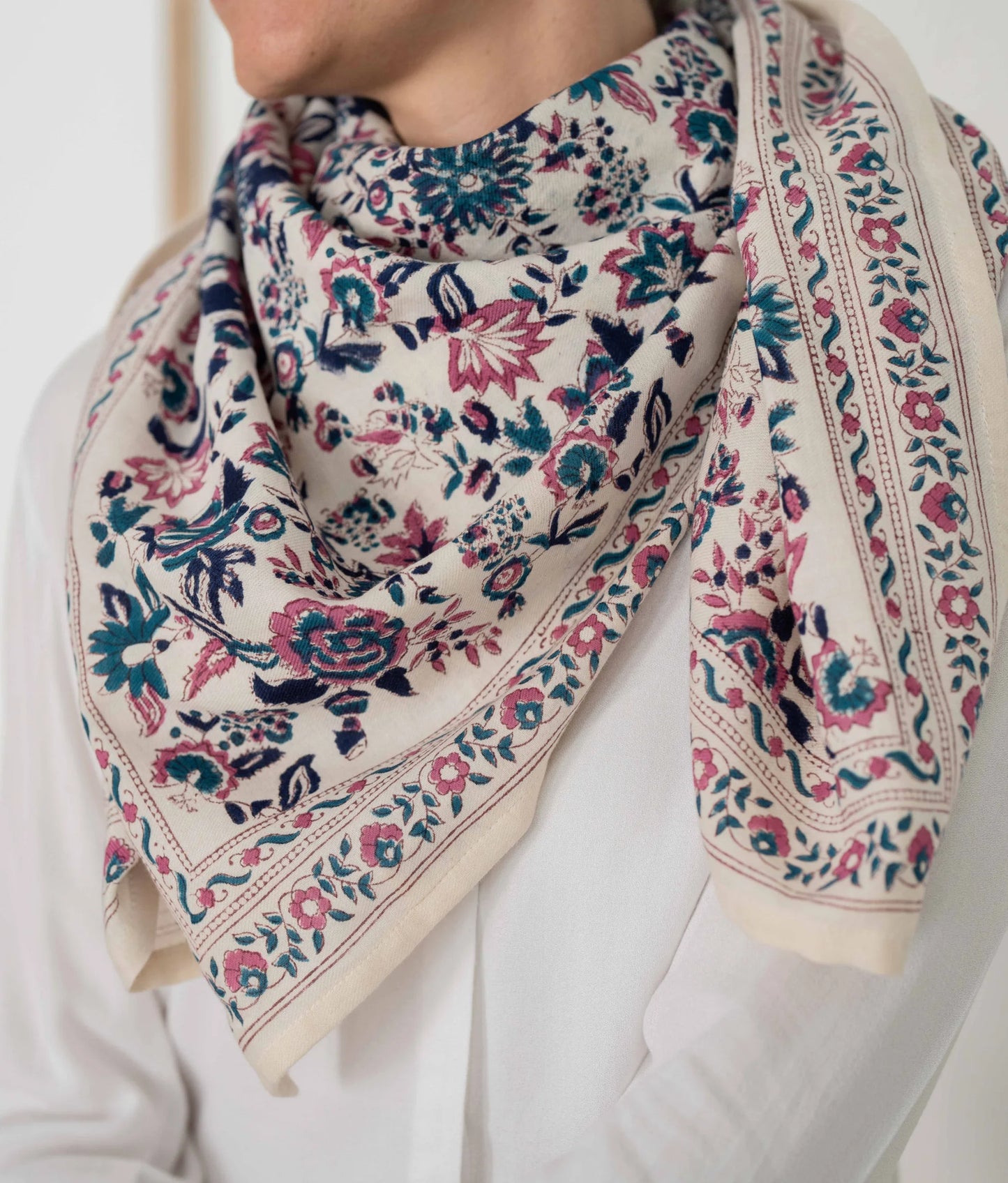 Grand foulard Goa Myrtille