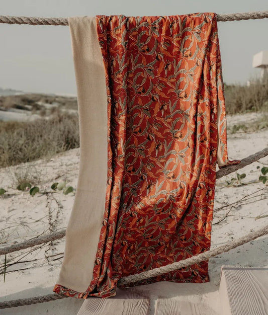 Fouta de plage Pistil Framboise
