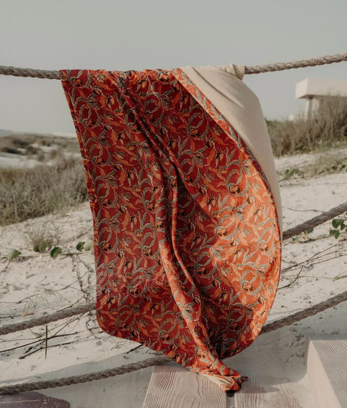 Fouta de plage Pistil Framboise