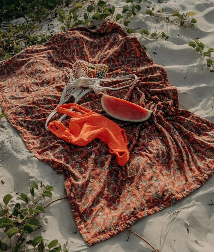 Fouta de plage Pistil Framboise